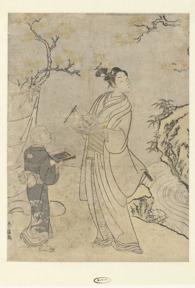 Writing a poem by Suzuki Harunobu