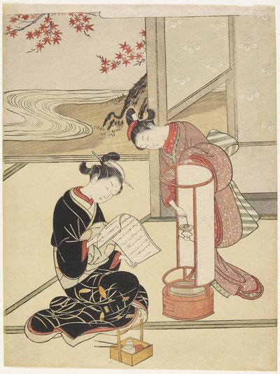 Evening Glow of the Lantern, after 1766 by Suzuki Harunobu