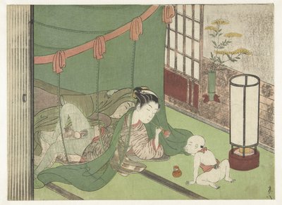 Lovers and Child by Suzuki Harunobu
