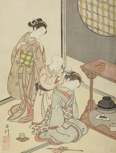 Night Rain of the Tea Stand by Suzuki Harunobu