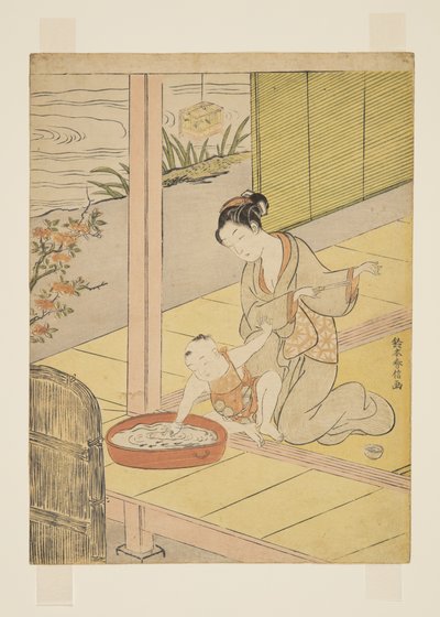Playing with Minnows by Suzuki Harunobu