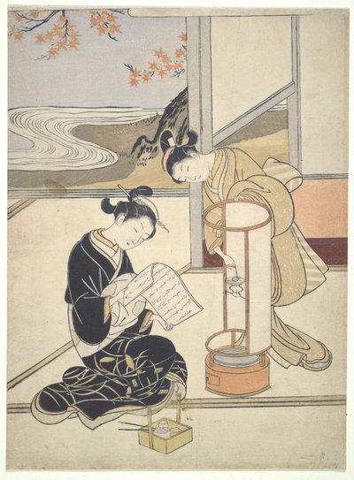 The Evening Glow of Andon: Zashiki Hakkei by Suzuki Harunobu