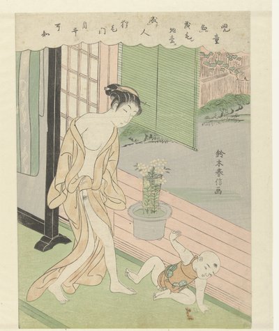 Woman and Mischievous Child by Suzuki Harunobu