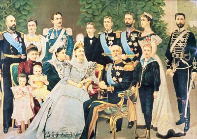 Oscar II and his family by Swedish School