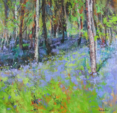 Bluebells and Birches by Sylvia Paul
