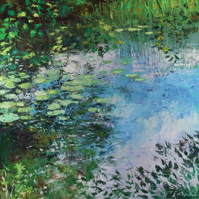 Lilies on the River by Sylvia Paul