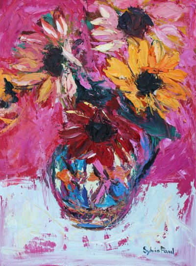 Red Sunflower by Sylvia Paul