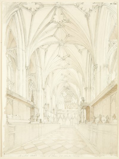 Choir of Bristol Cathedral Looking East by T.H. Clarke