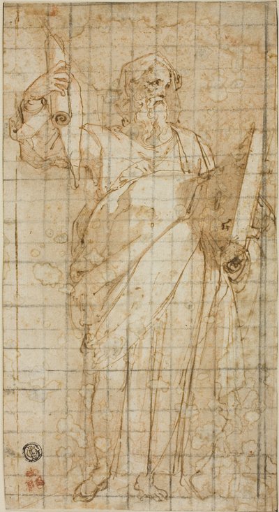 Standing Prophet with a Book and Scroll by Taddeo Zuccaro