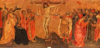 Crucifixion, predella panel by Taddeo di Bartolo