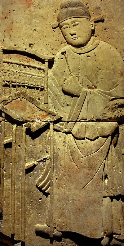 Stele Depicting a Musician by Tang Dynasty Chinese School