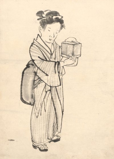 Girl Holding a Cricket Cage by Tawaraya Sōri