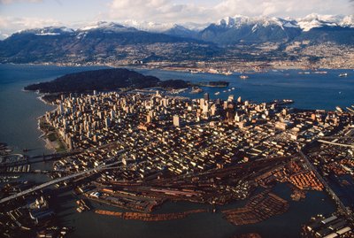 An aerial view of Vancouver by Ted Spiegel