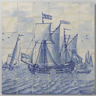 Tile Panel with a Seascape by Tegelbakkerij aan de Delftschevaart