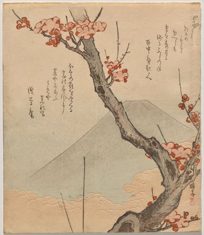 Plum Tree with Mount Fuji by Teisai Hokuba