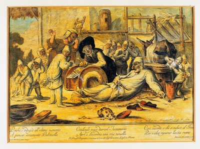 Pulcinella making will by Blaise Nicolas Le Sueur