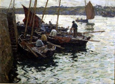 Fishermen at the Quayside by Terrick Williams