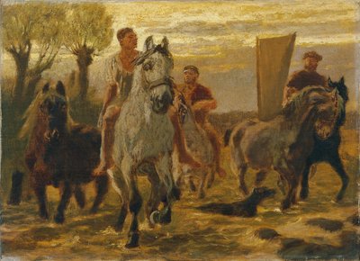Horse Watering Place by Teutwart Schmitson