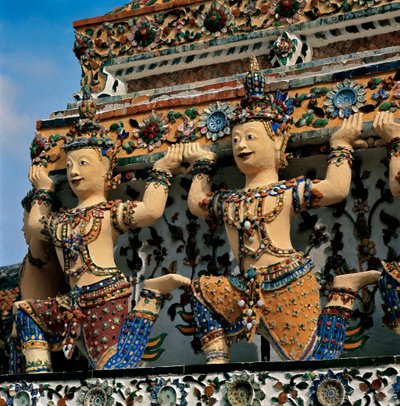 Caryatids of the Temple Wat Arun by Thai School