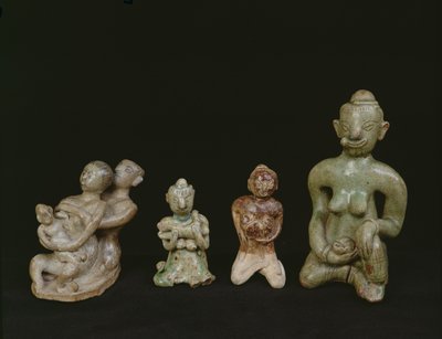 Figurines of a Mother and Child by Thai School