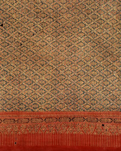 Gold-painted fabric for royalty by Thai School