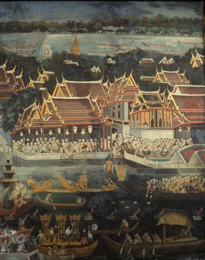 The Loy Krathong Festival, 1864 by Thai School