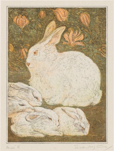 Rabbits by Theo van Hoytema (signed by artist)