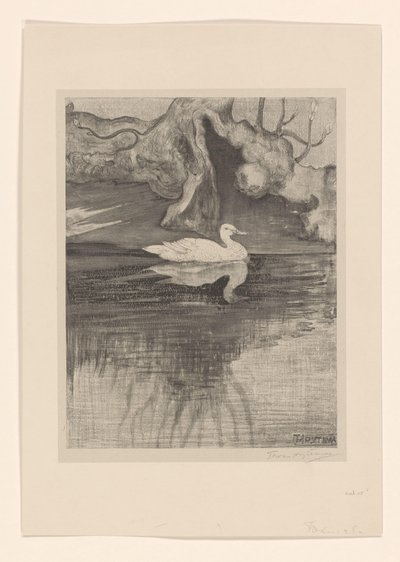 Pond with Duck by Theo van Hoytema (signed by artist)