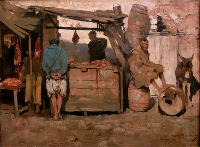 Butchery in Tanger by Théo van Rysselberghe