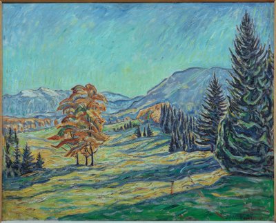 Autumn Mountain Landscape by Theo von Brockhusen