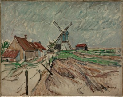 Landscape with Windmill by Theo von Brockhusen
