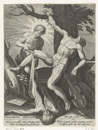 Apollo Flays Marsyas by Theodoor Galle