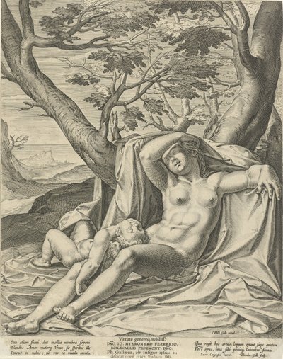 Sleeping Venus and Cupid by Theodoor Galle