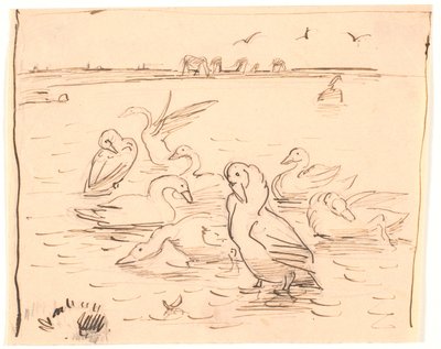 Geese on Saltholm by Theodor Philipsen