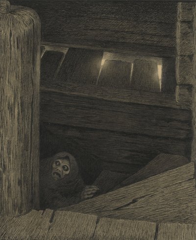 Pesta on the Stairs by Theodor Kittelsen