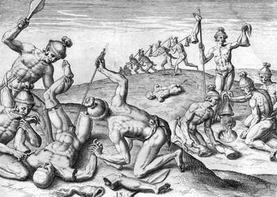 Cruauts of Potanos Indians by Theodor de Bry