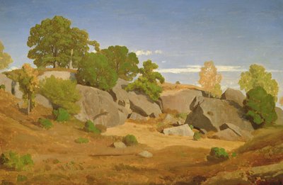 Rocks at Fontainebleau by Theodore Caruelle d Aligny