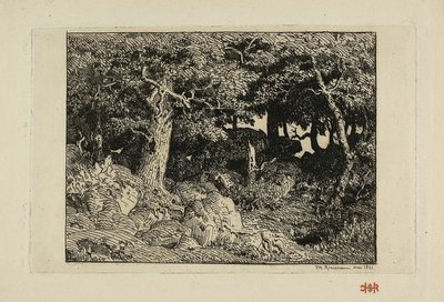 Rock Oaks by Theodore Rousseau