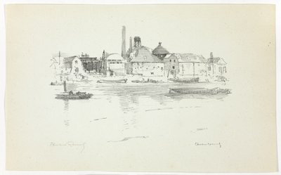 Battersea from the River, Low Tide by Theodore Roussel