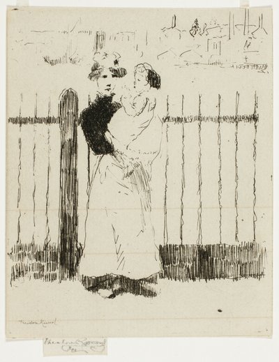 Emma and Her Baby, Chelsea Embankment by Theodore Roussel