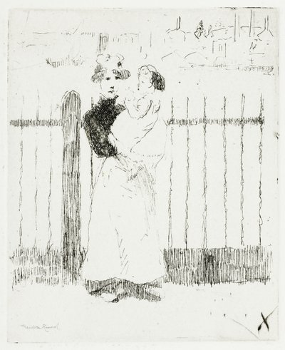 Emma and Her Baby, Chelsea Embankment by Theodore Roussel