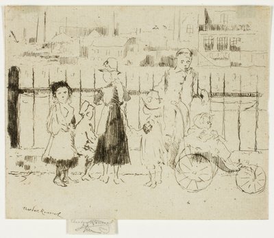 Events Over the Railings, Chelsea Embankment by Theodore Roussel