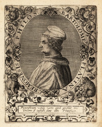 Bartolomeo Sacchi, Italian Renaissance writer by Theodore de Bry