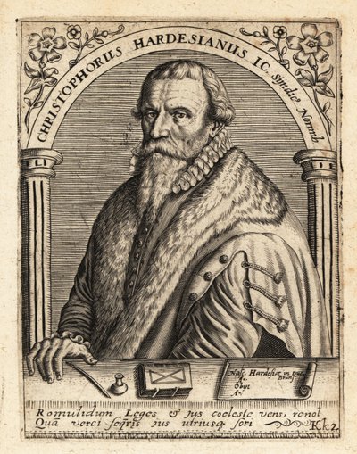 Christoph Herdesianus, German lawyer by Theodore de Bry