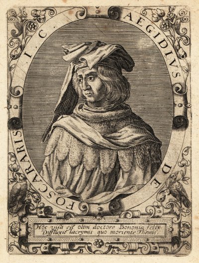 Egidio Foscherari, d.1289, Italian jurist by Theodore de Bry