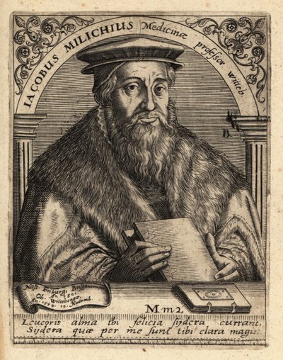 Jacob Milich, German astronomer by Theodore de Bry