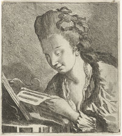 Young Woman Reading Sheet Music by Theodorus de Roode