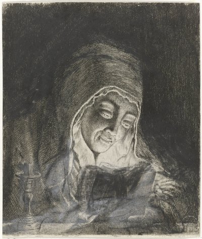 Woman Reading by Candlelight by Theodorus de Roode