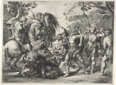 Hunt for the Calydonian Boar by Théodorus van Kessel