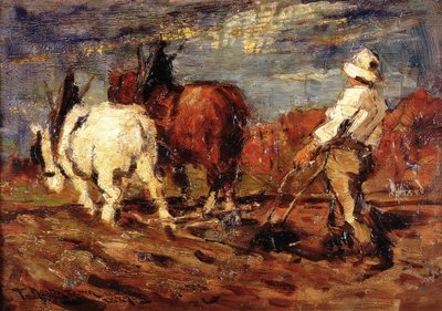 Ploughing by Thomas Austen Brown